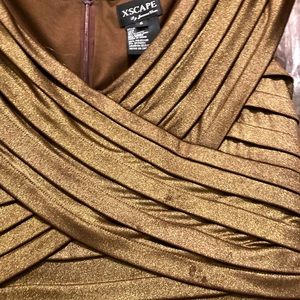 Beautiful brown w gold threading knee length cocktail dress